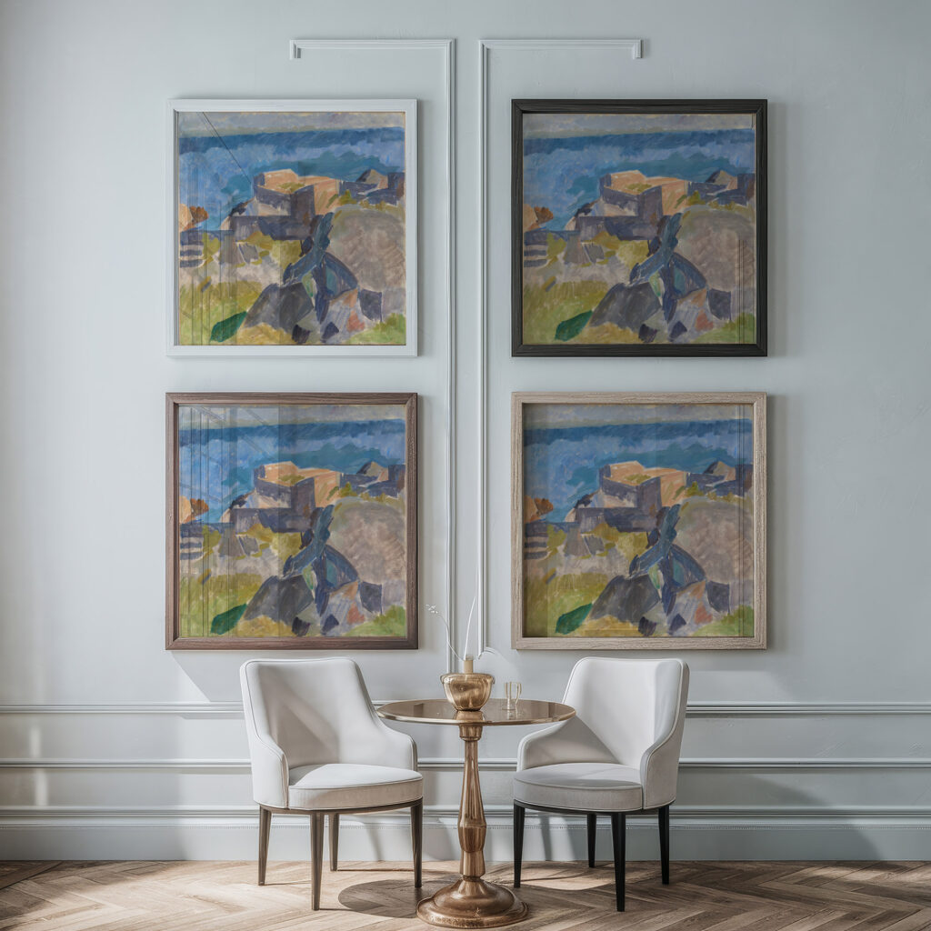 Landscape from Christianso 1913 1914 Edvard Weie framed posters mockup