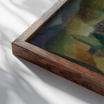 Landscape from France 1917 Alvar Cawen close up dark wood mockup