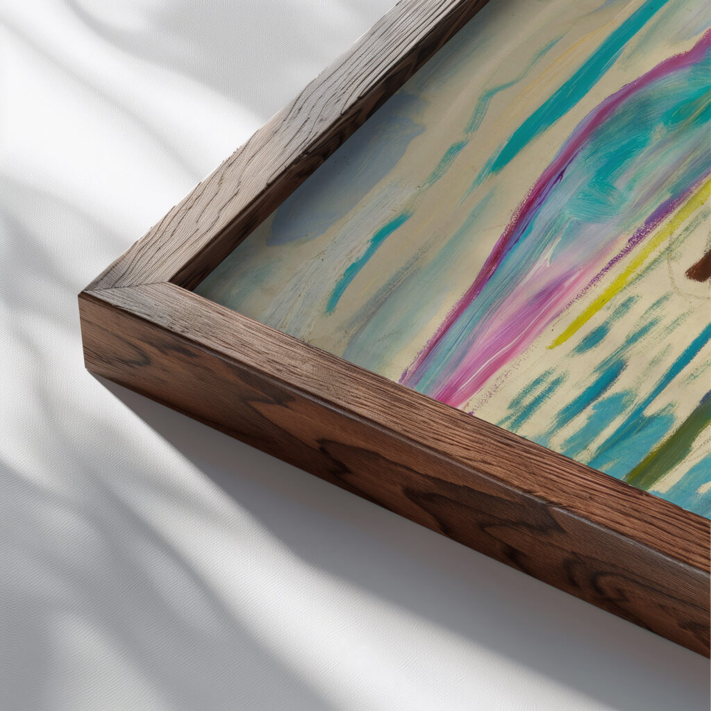 Landscape from Hvitsten 1918–1919 Edvard Munch close up dark wood mockup