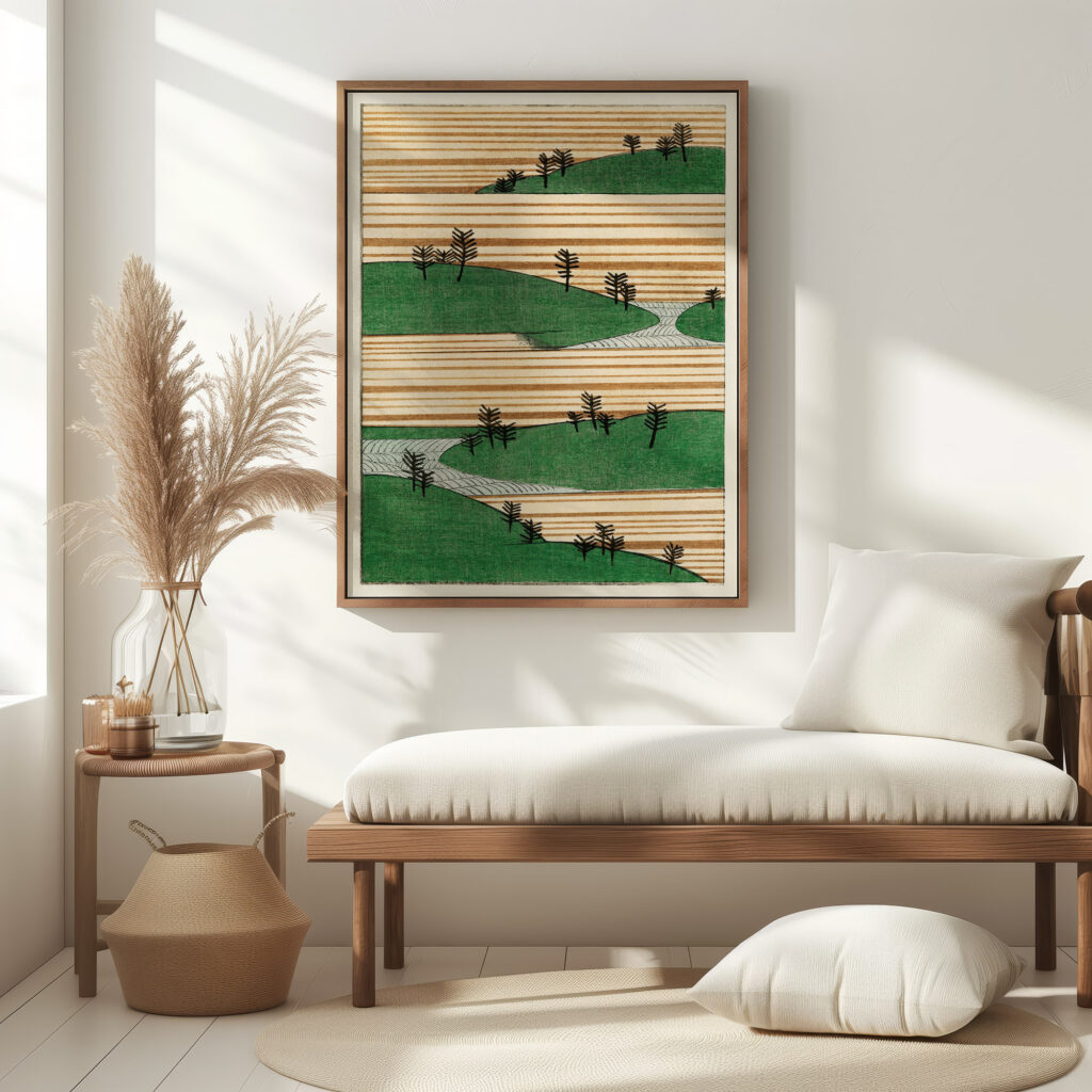 Landscape illustration Watanabe Seitei 5 mockup