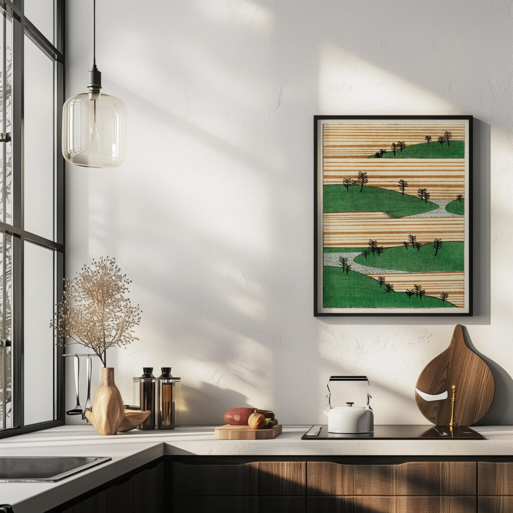 Landscape illustration Watanabe Seitei 6 mockup