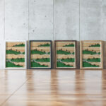 Landscape illustration Watanabe Seitei framed posters mockup