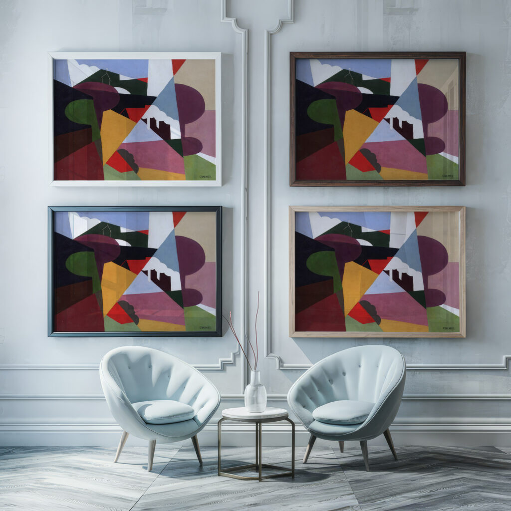 Landscape la ciotat 1922 Georges Valmier framed posters mockup