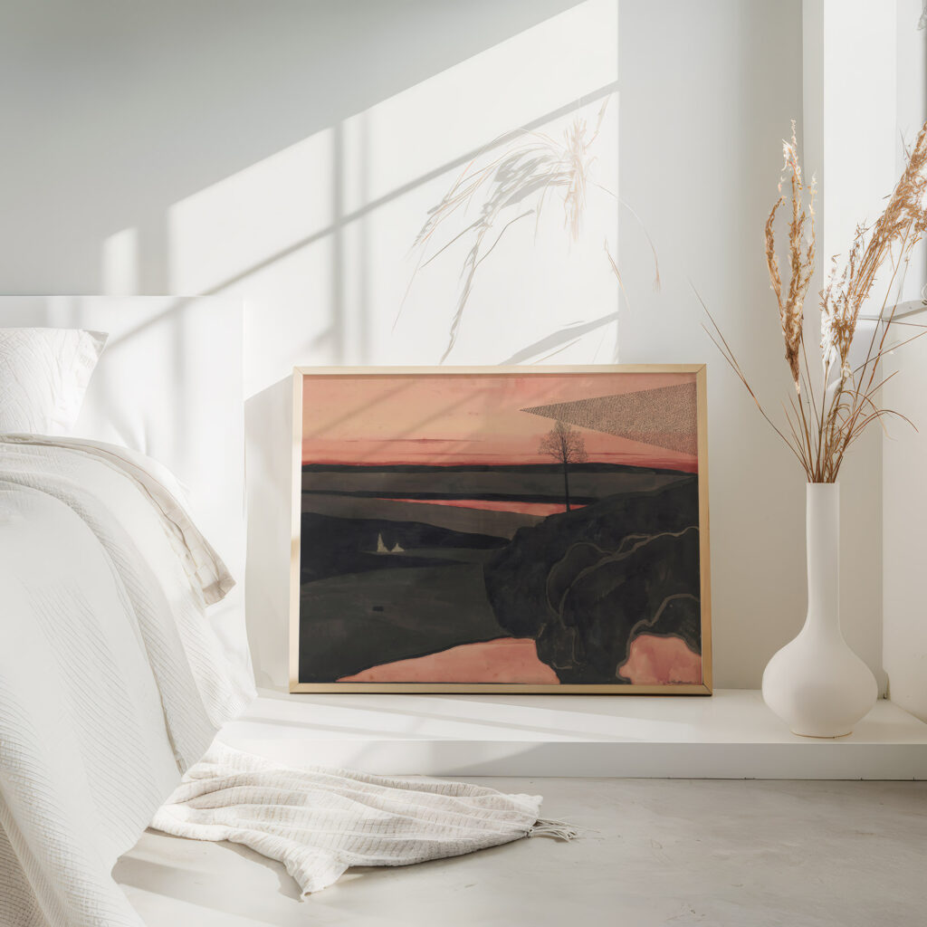 Landscape under a Red Evening Glow with Migratory Birds 1919 Leon Spilliaert 4 mockup