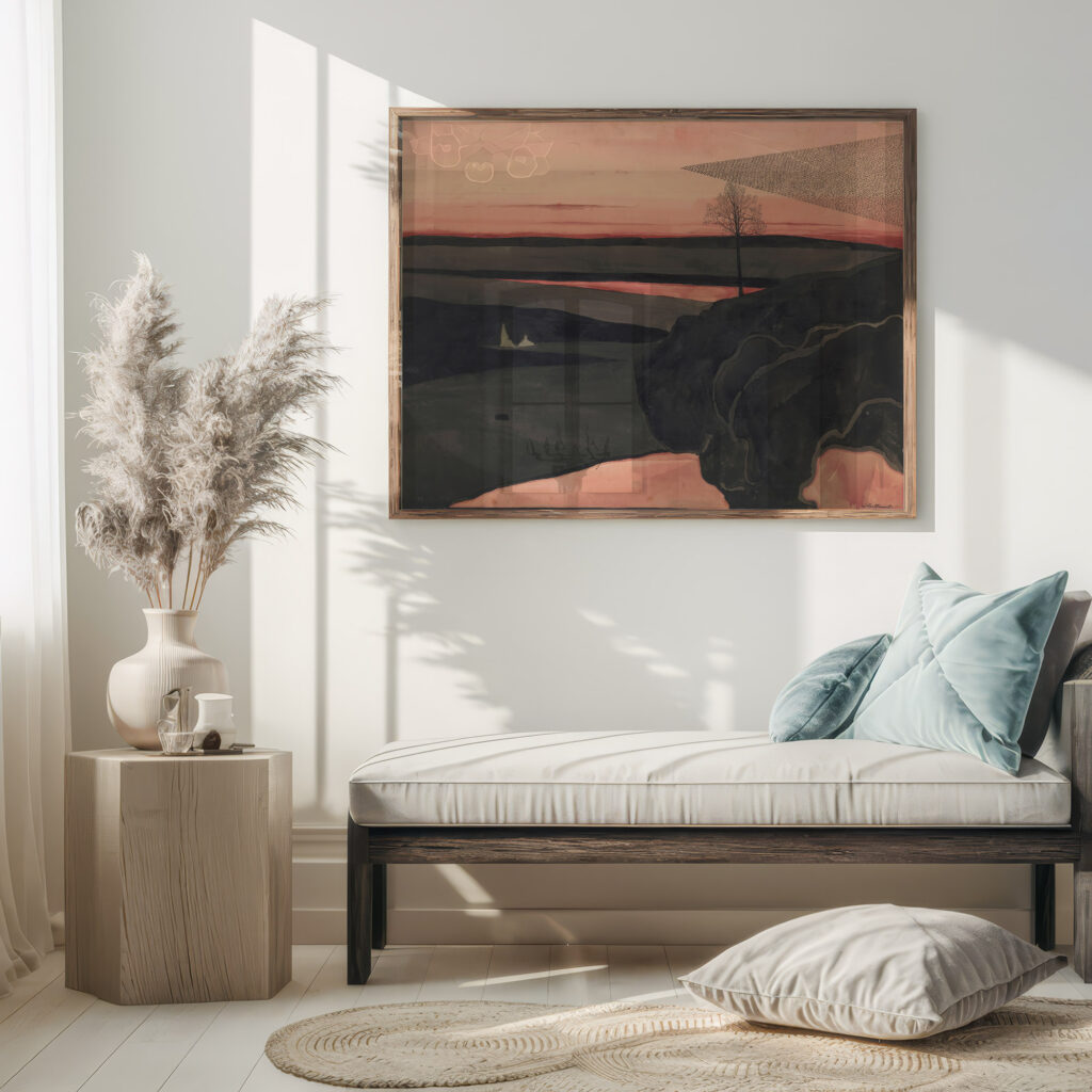 Landscape under a Red Evening Glow with Migratory Birds 1919 Leon Spilliaert 5 mockup