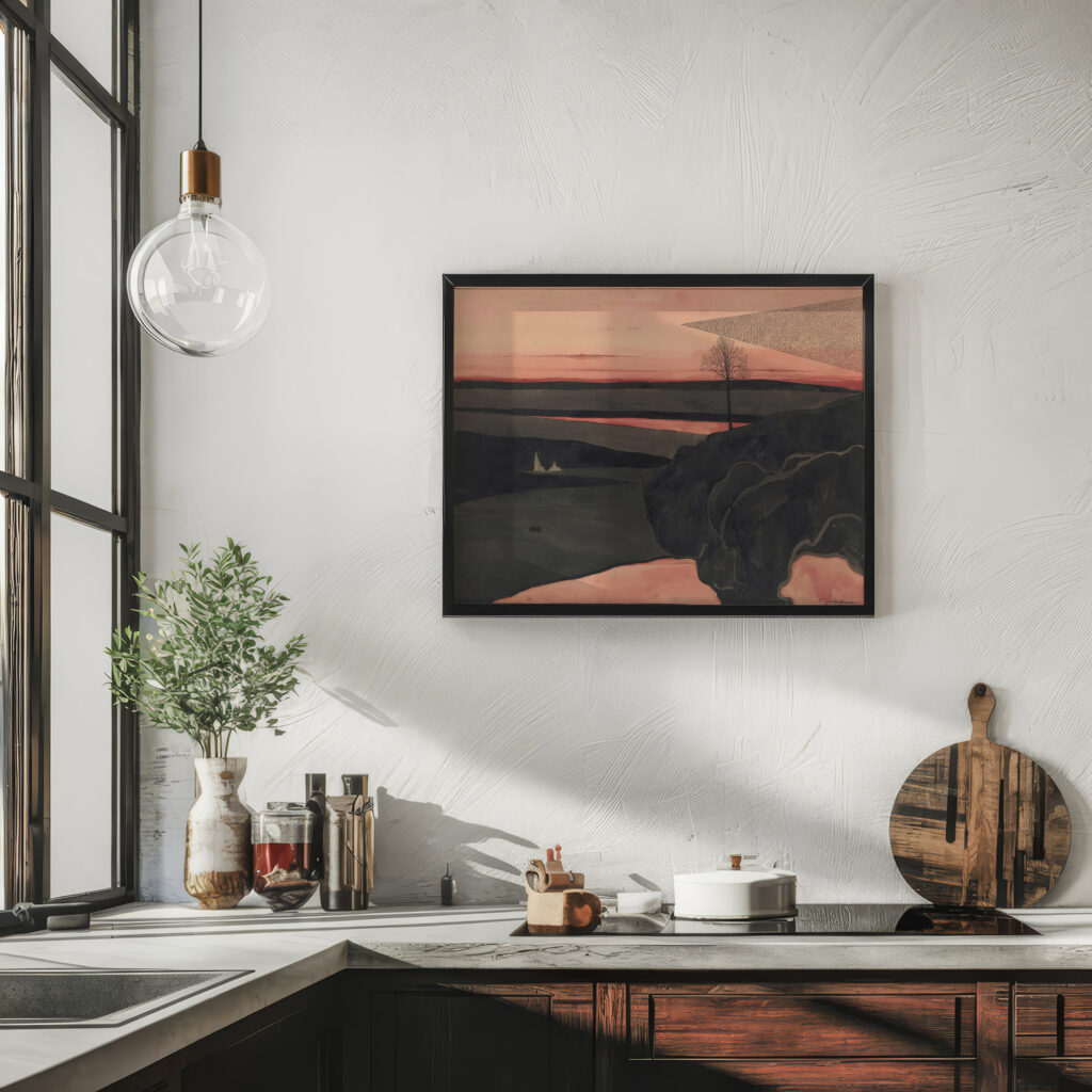 Landscape under a Red Evening Glow with Migratory Birds 1919 Leon Spilliaert 6 mockup