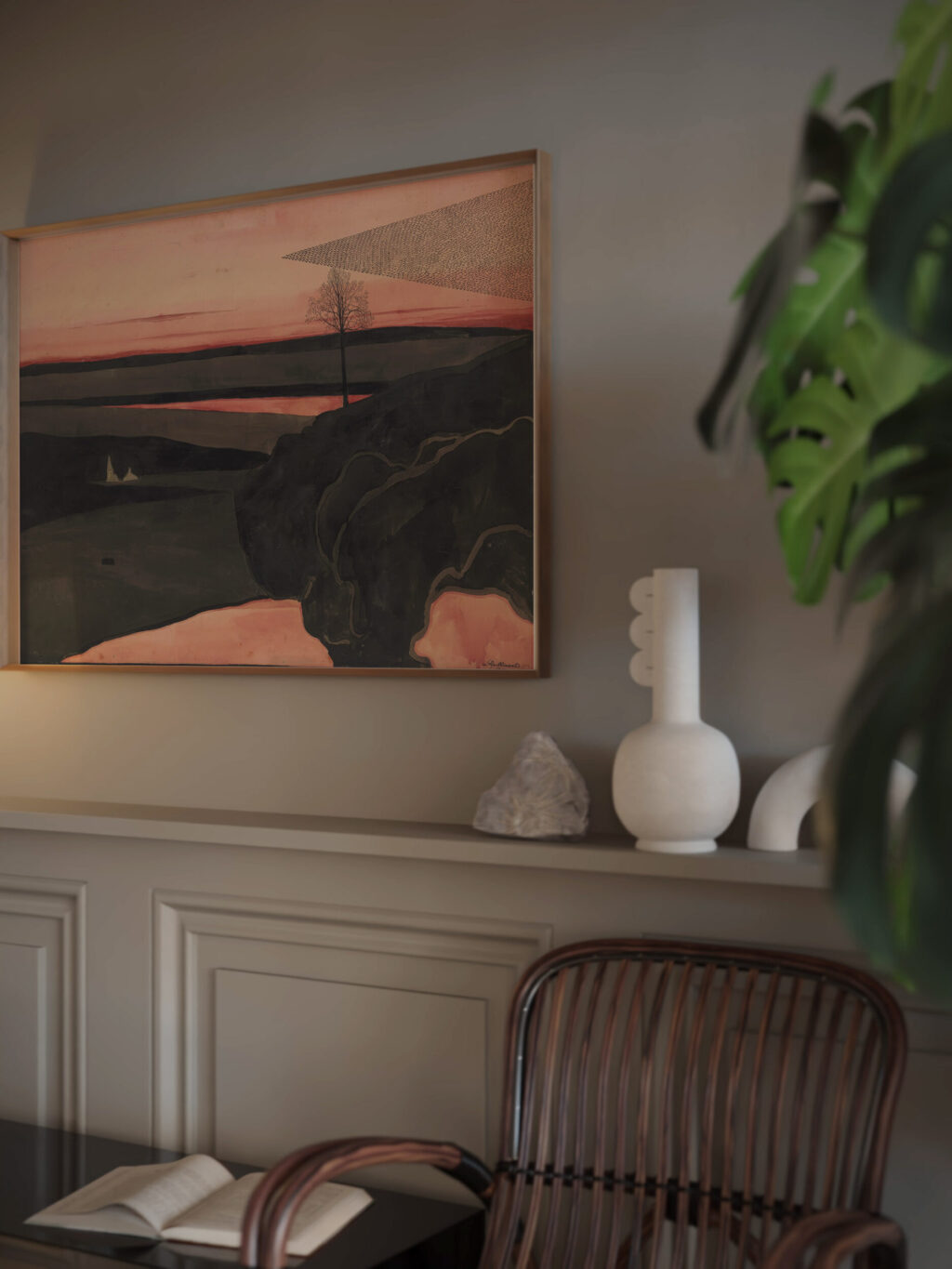 Landscape under a Red Evening Glow with Migratory Birds 1919 Leon Spilliaert video mockup