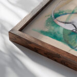 Landscape with Animals 1913 Franz Marc close up dark wood mockup