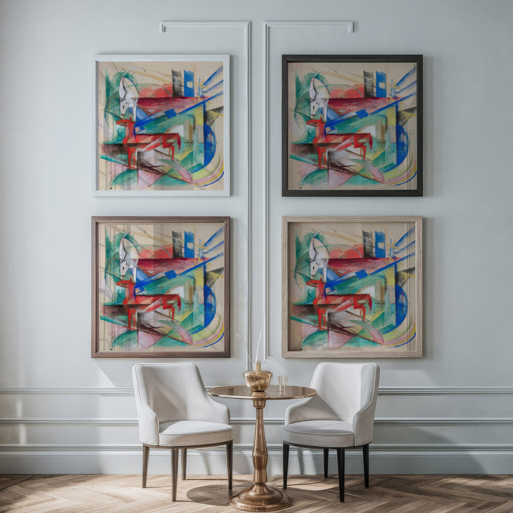 Landscape with Animals 1913 Franz Marc framed posters mockup