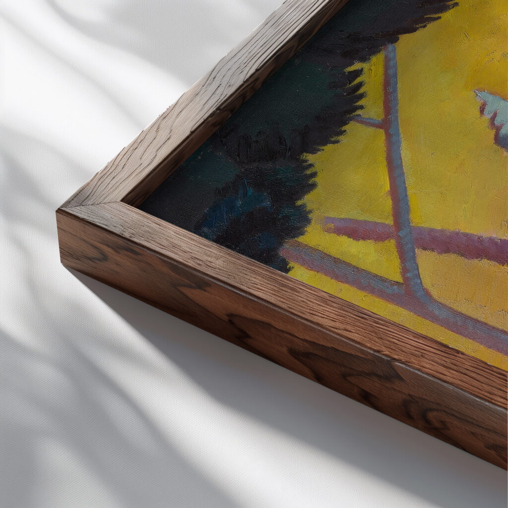 Landscape with Contrasting Tree Forms II Viking Eggeling close up dark wood mockup