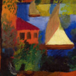 Landscape with Cows Sailboat and Figures 1887–1914 August Macke 8 mockup