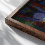 Landscape with Cows Sailboat and Figures 1887–1914 August Macke close up dark wood mockup