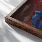 Landscape with Factory by Lake II Viking Eggeling close up dark wood mockup