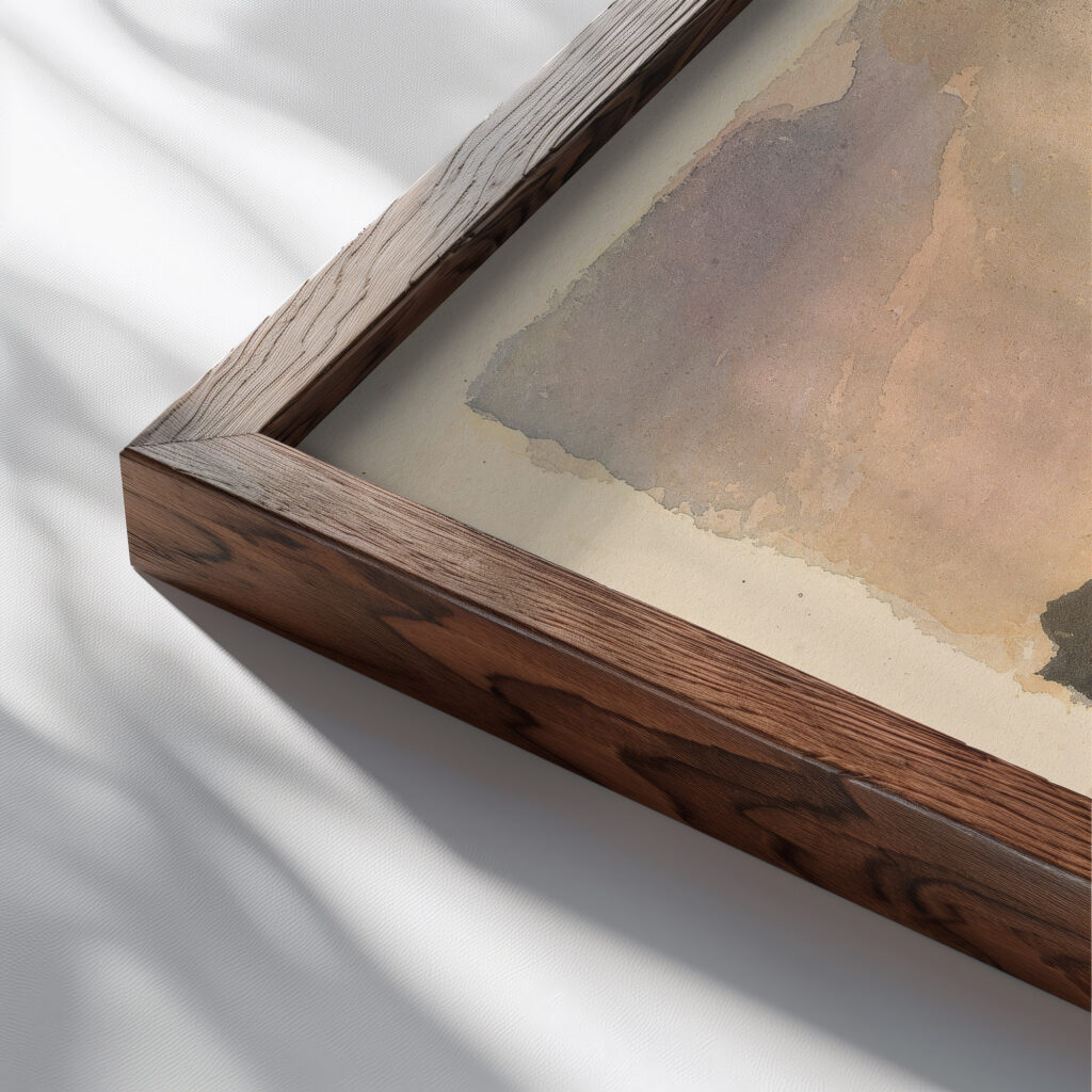 Landscape with Large Cliff in Foreground – Cuyps Principle no. 3 Landscape with Tree in Foreground Mountains in Distance – Boths Principle Thomas Sully close up dark wood mockup
