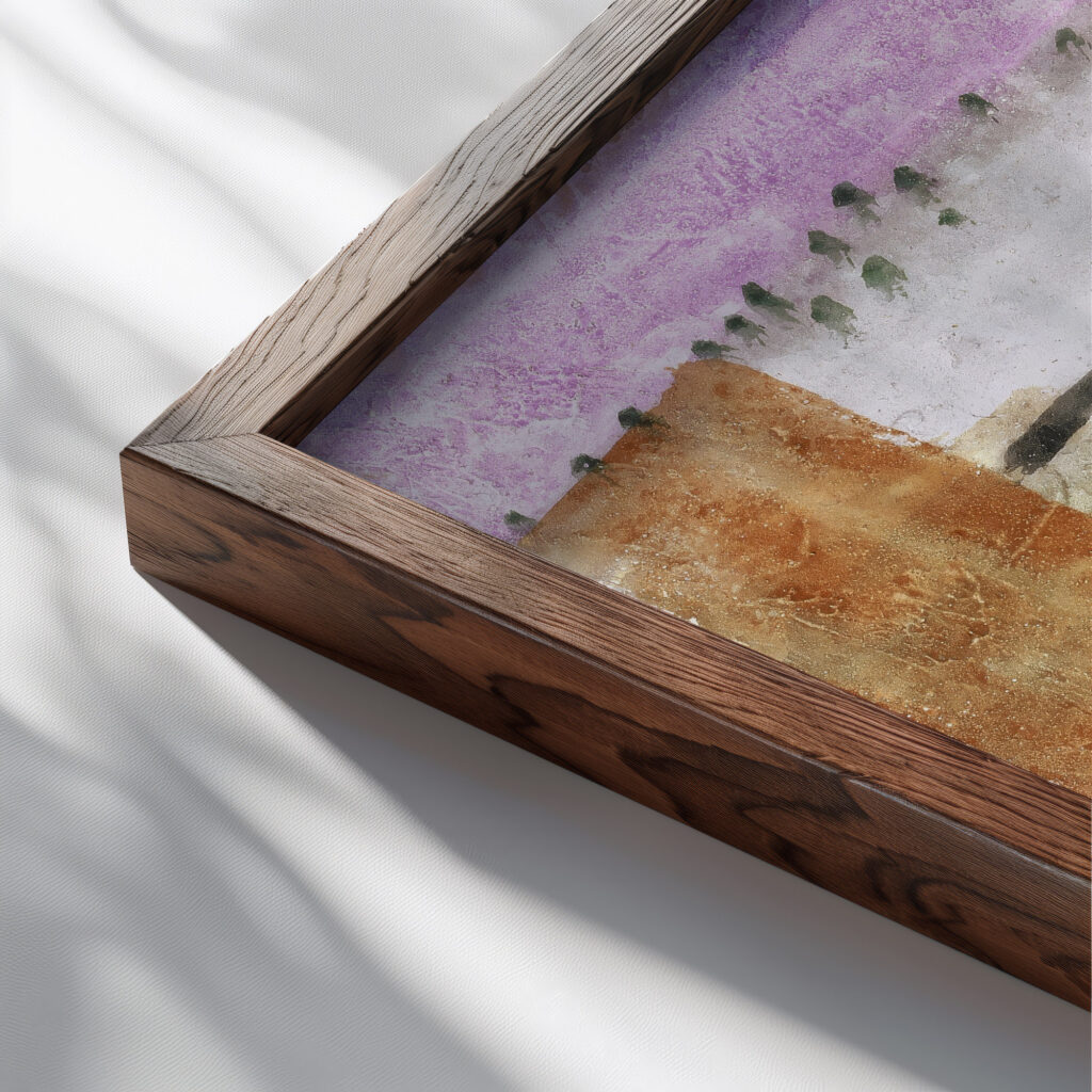 Landscape with Poplars 1929 Paul Klee close up dark wood mockup