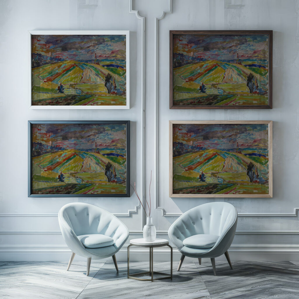 Landscape with a Patchwork of Fields 1937 Sasza Blonder framed posters mockup