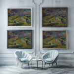 Landscape with a Patchwork of Fields 1937 Sasza Blonder framed posters mockup