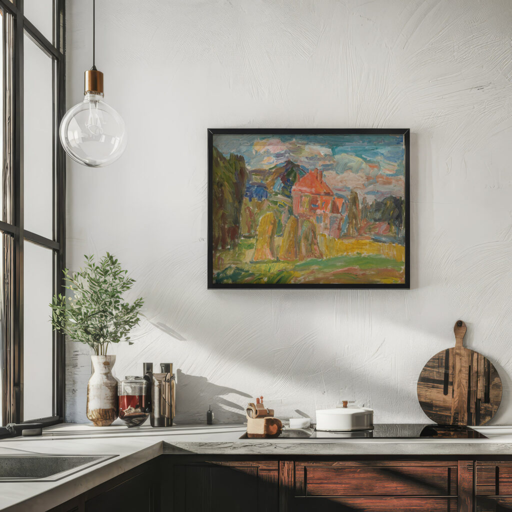 Landscape with a Red House 1937 Sasza Blonder 6 mockup