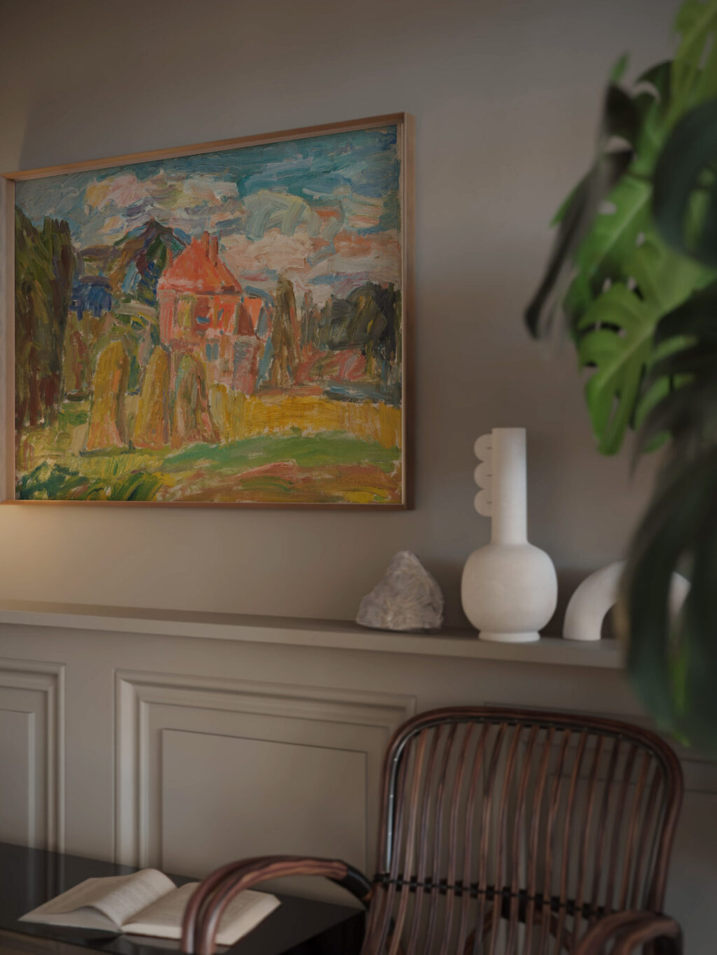 Landscape with a Red House 1937 Sasza Blonder video mockup