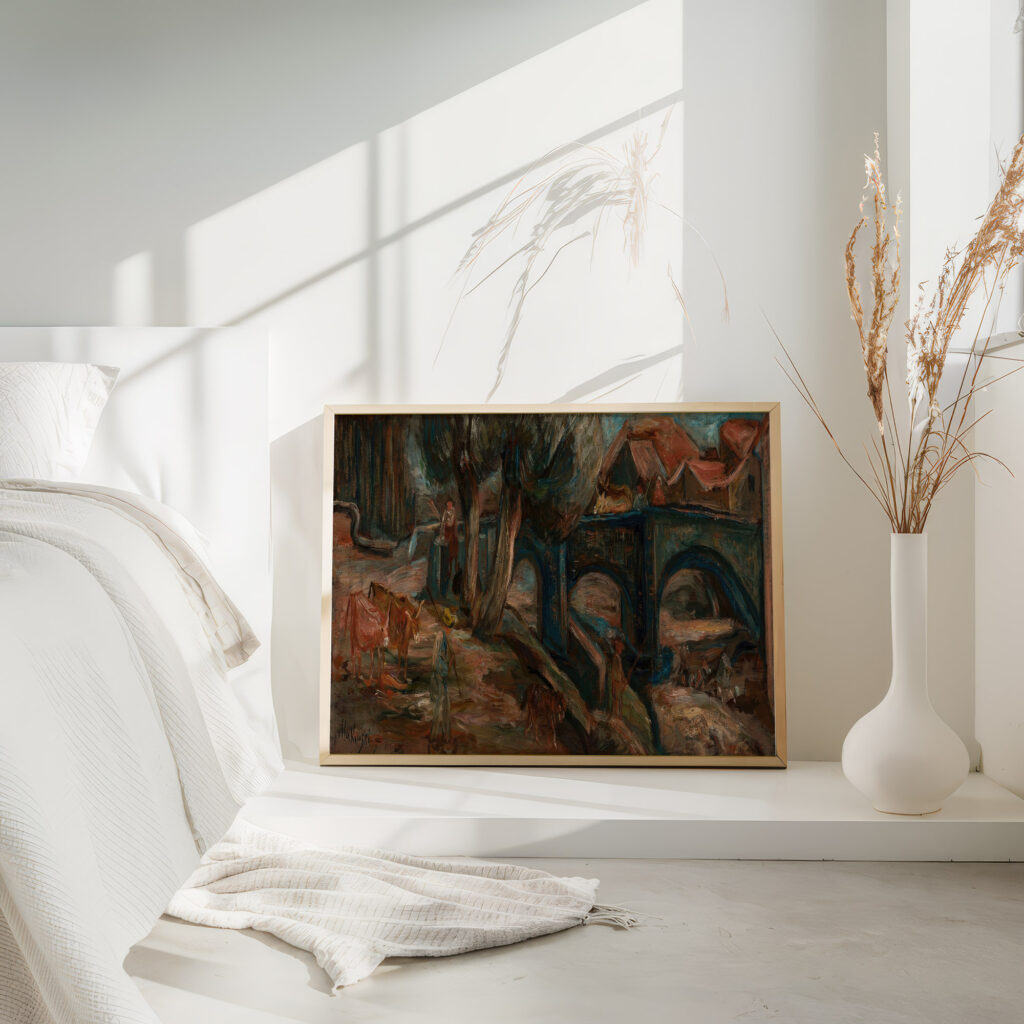 Landscape with a bridge and cows Espaly 1920 Tadeusz Makowski 4 mockup