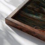 Landscape with a bridge and cows Espaly 1920 Tadeusz Makowski close up dark wood mockup