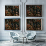 Landscape with a bridge and cows Espaly 1920 Tadeusz Makowski framed posters mockup