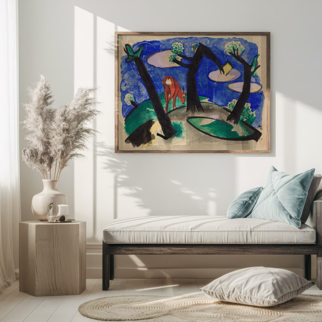 Landscape with a red animal 1913 Franz Marc 5 mockup