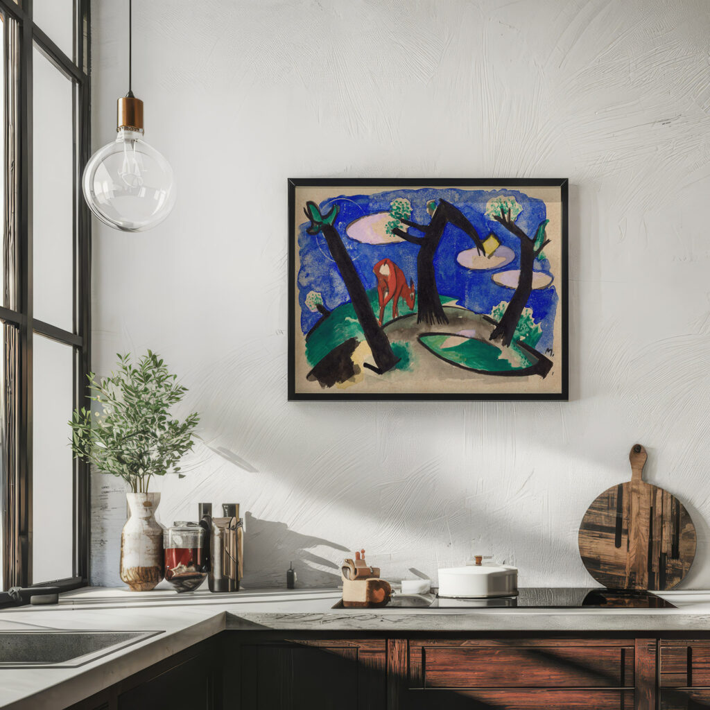 Landscape with a red animal 1913 Franz Marc 6 mockup