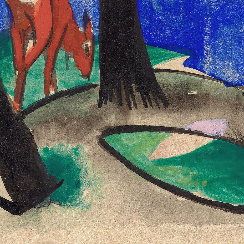 Landscape with a red animal 1913 Franz Marc 8 mockup