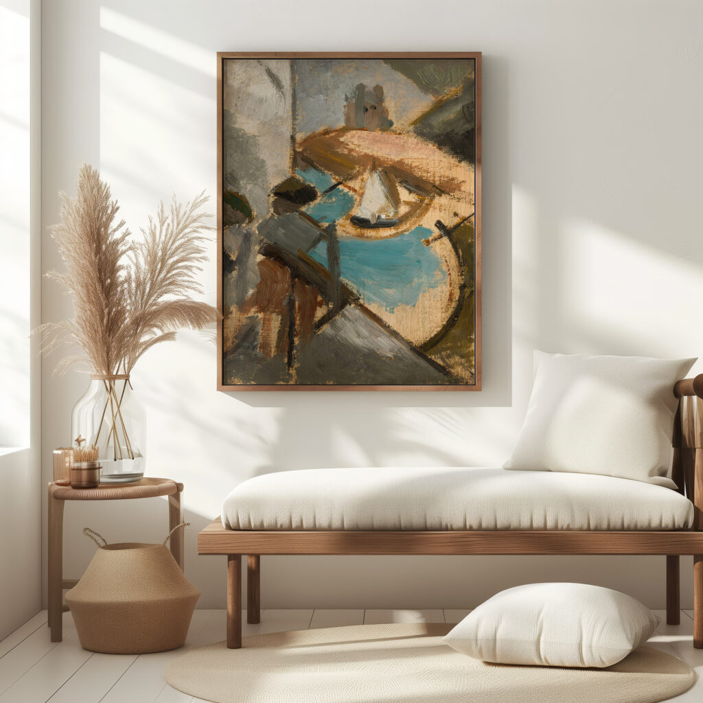 Landscape with a sailing boat 1911 Tadeusz Makowski 5 mockup