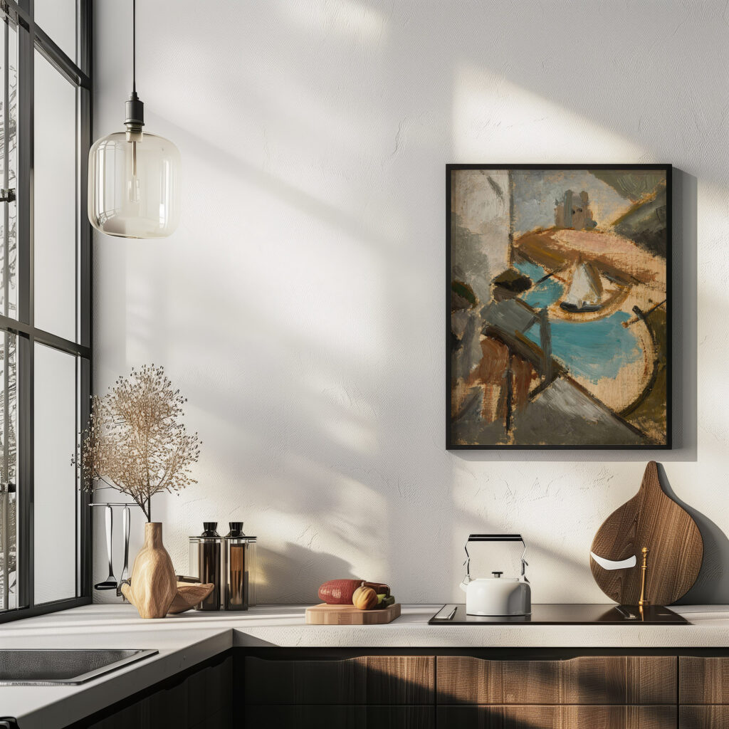 Landscape with a sailing boat 1911 Tadeusz Makowski 6 mockup