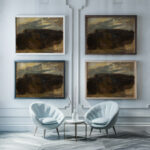 Landscape with the sun shining through 1907 Tadeusz Makowski framed posters mockup