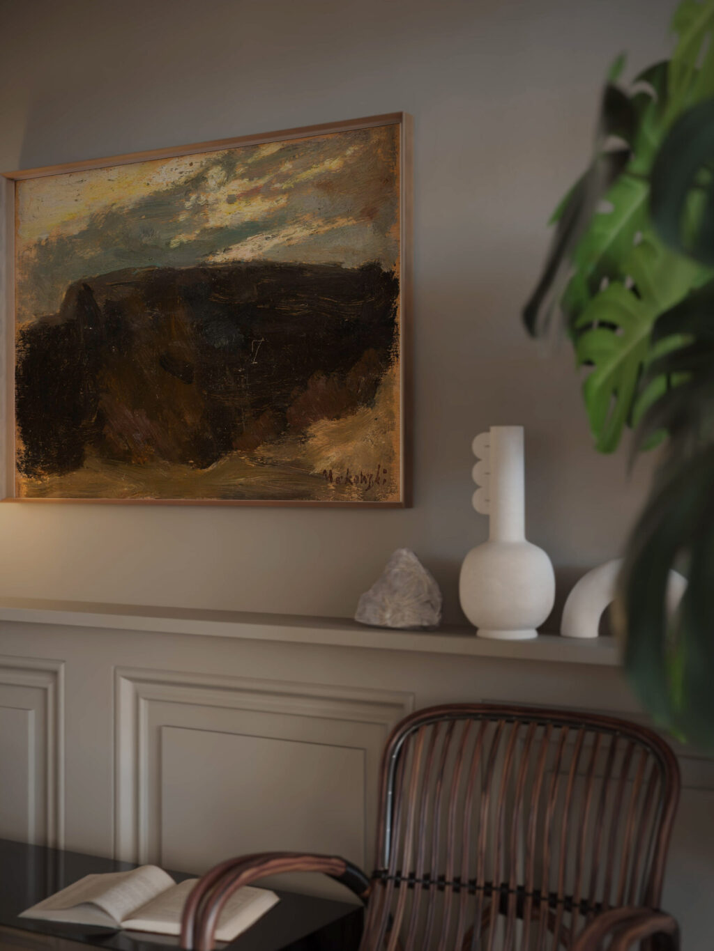 Landscape with the sun shining through 1907 Tadeusz Makowski video mockup