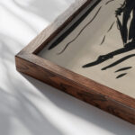 Landscape with two figures 1930 1945 Arnold Peter Weisz Kubincan close up dark wood mockup