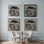 Landscape with two figures 1930 1945 Arnold Peter Weisz Kubincan framed posters mockup