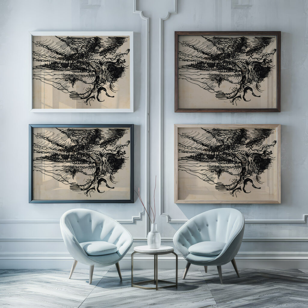 Landschaft 1910 Wilhelm Morgner framed posters mockup