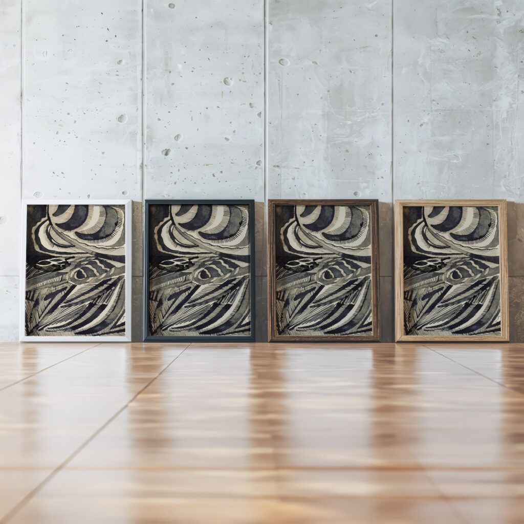 Landschaft 1918 Otto Freundlich framed posters mockup