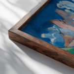 Landschaft 1922 August Babberger close up dark wood mockup