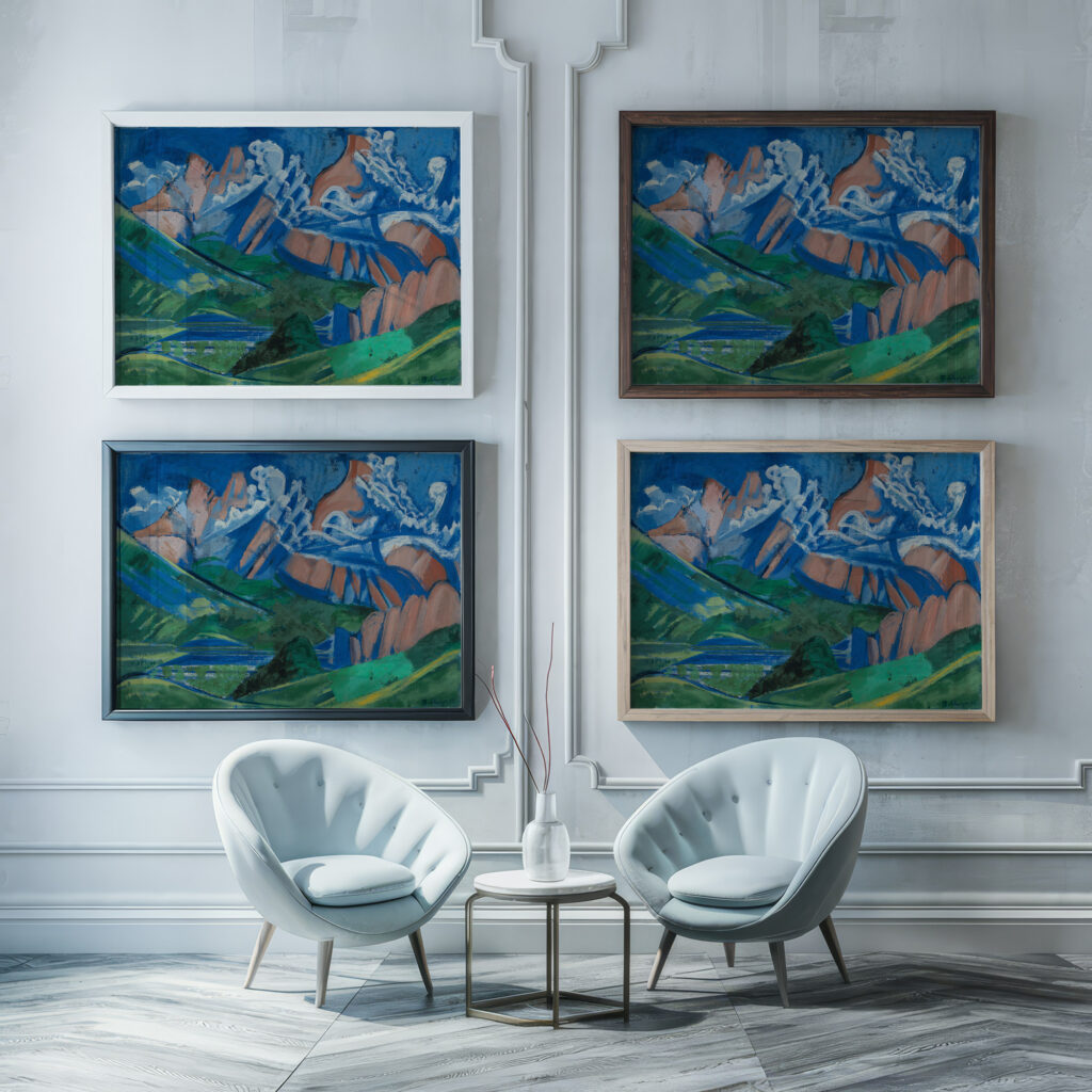 Landschaft 1922 August Babberger framed posters mockup