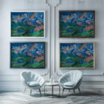 Landschaft 1922 August Babberger framed posters mockup