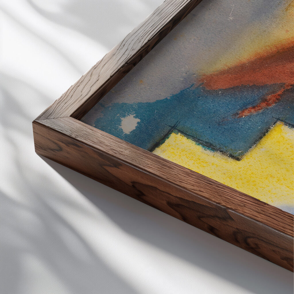 Landschaft 1927 Fritz Stuckenberg close up dark wood mockup