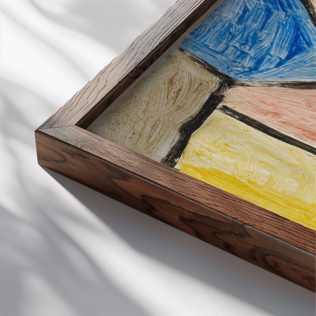 Landschaft B. L. 1931 Paul Klee close up dark wood mockup