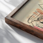 Landschaft DavosLandscape At Davos Ernst Ludwig Kirchner close up dark wood mockup