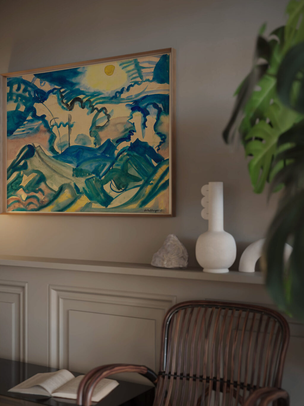 Landschaft am Klausenpass Nachmittag 1921 August Babberger video mockup