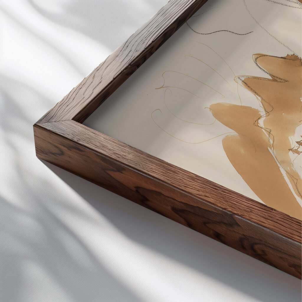 Landschaft bei Davos Berglandschaft im Winter Bewaldete Berglandschaft Ca. 1937. Ernst Ludwig Kirchner close up dark wood mockup