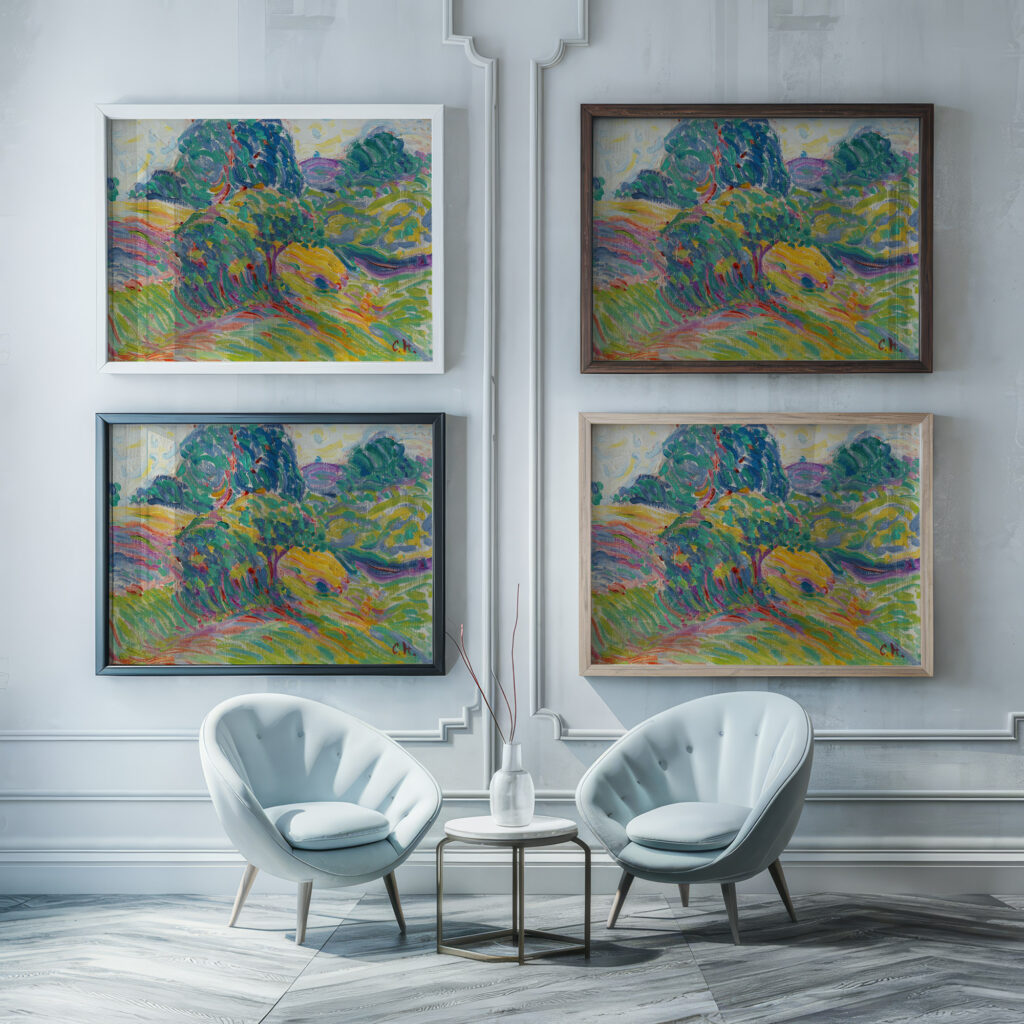 Landschaft bei Pretzfeld 1905 Curt Herrmann framed posters mockup