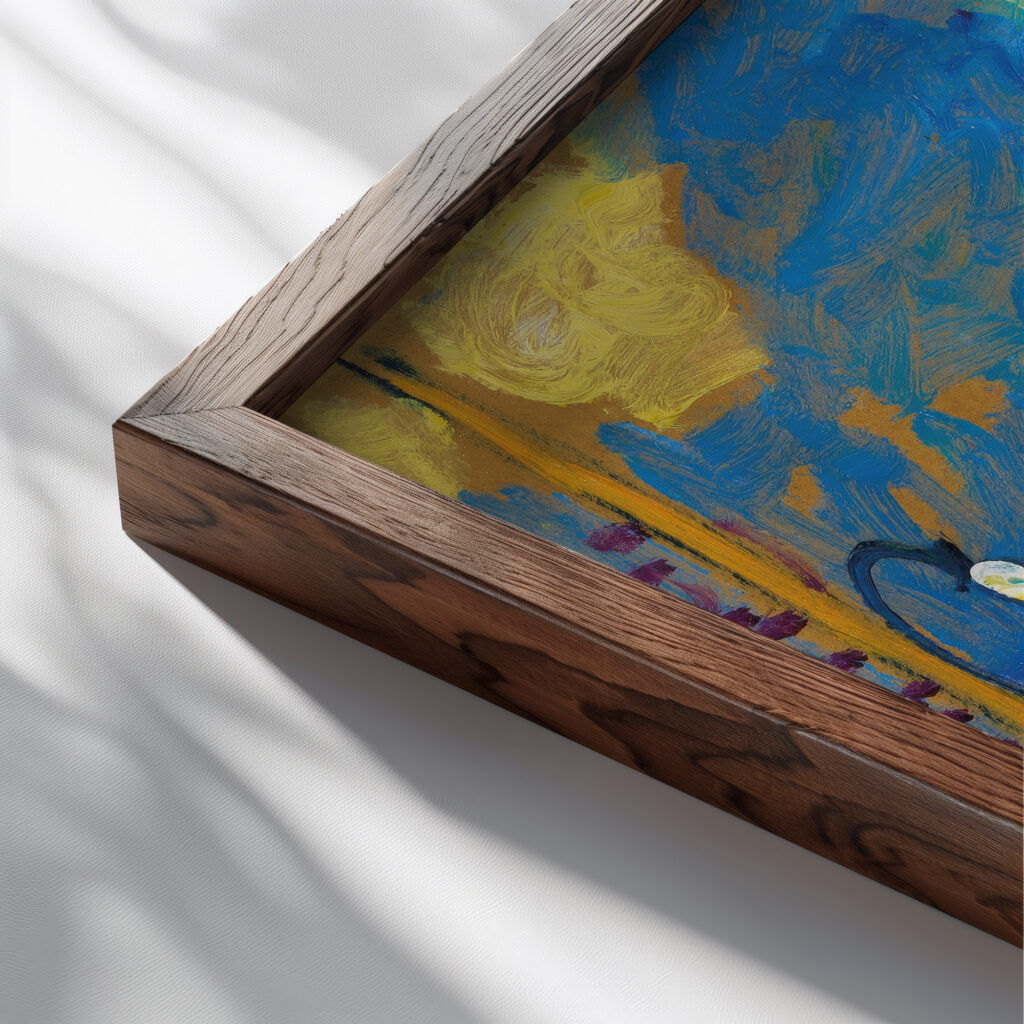 Landschaft mit Brucke circa 1909 Alexej von Jawlensky close up dark wood mockup