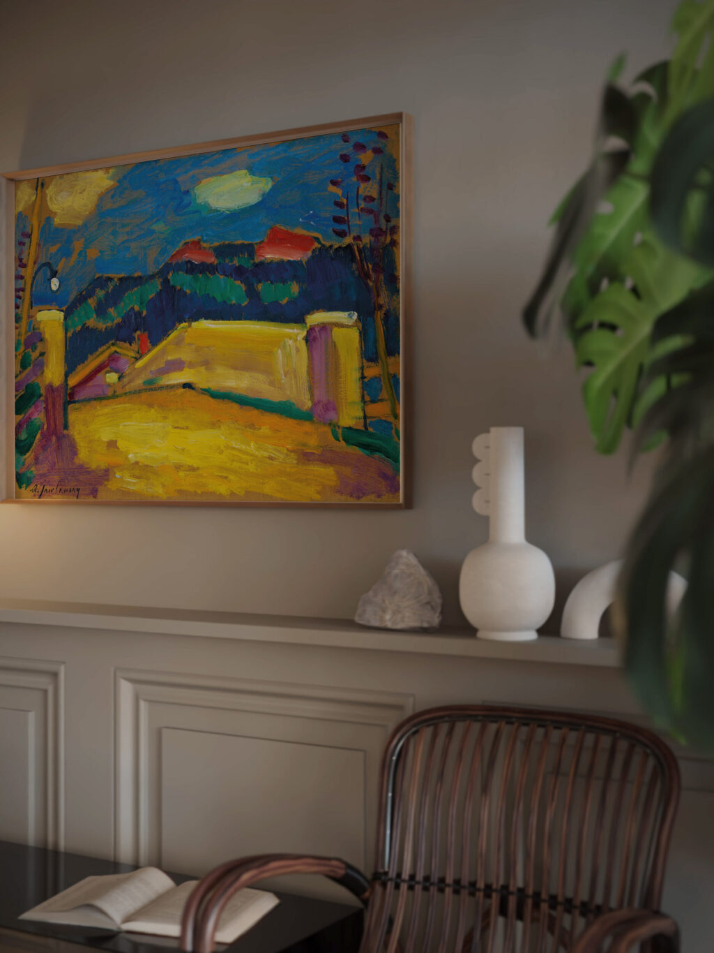 Landschaft mit Brucke circa 1909 Alexej von Jawlensky video mockup