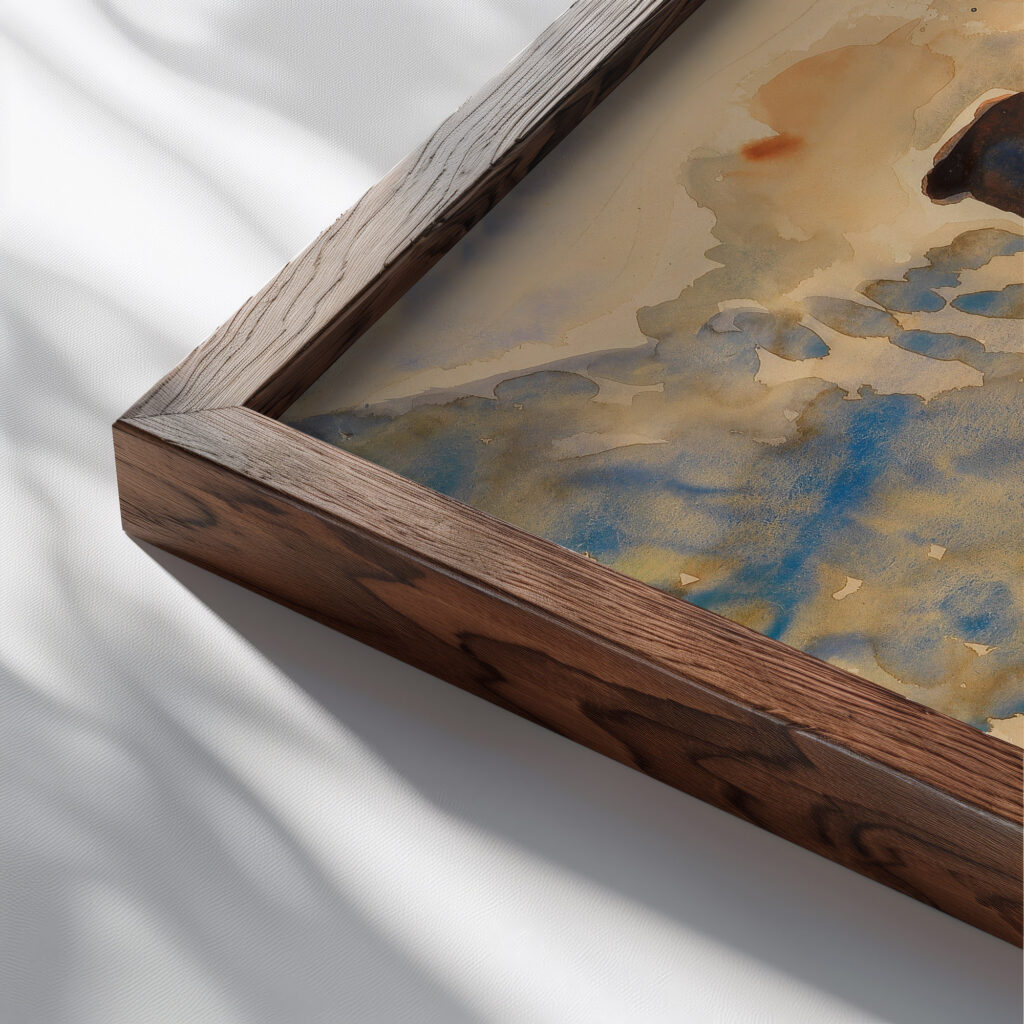 Landschaft mit Fabrik 1928 Paul Kleinschmidt close up dark wood mockup