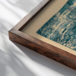 Landschaft mit Frau around 1930 Karl Wiener close up dark wood mockup